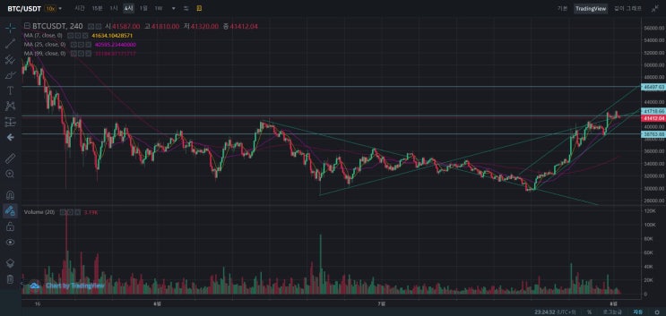  비트코인(BTC) 차트분석(2021.08.01.)