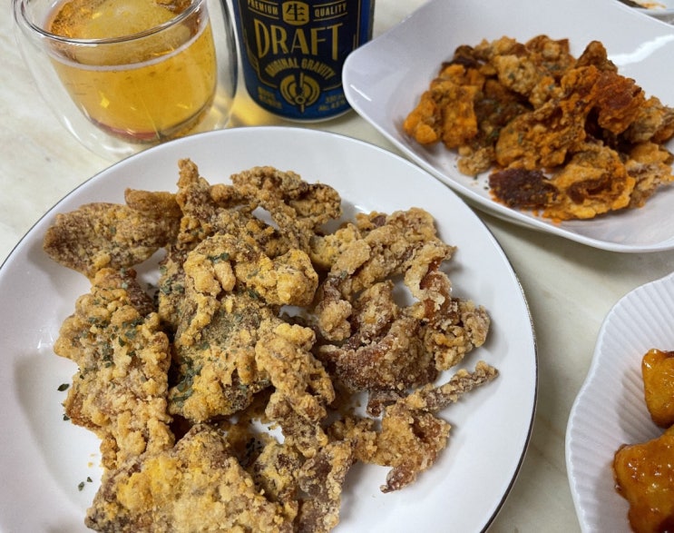  간단한 에어프라이어요리 추천 닭껍질튀김 도우찌 찌피