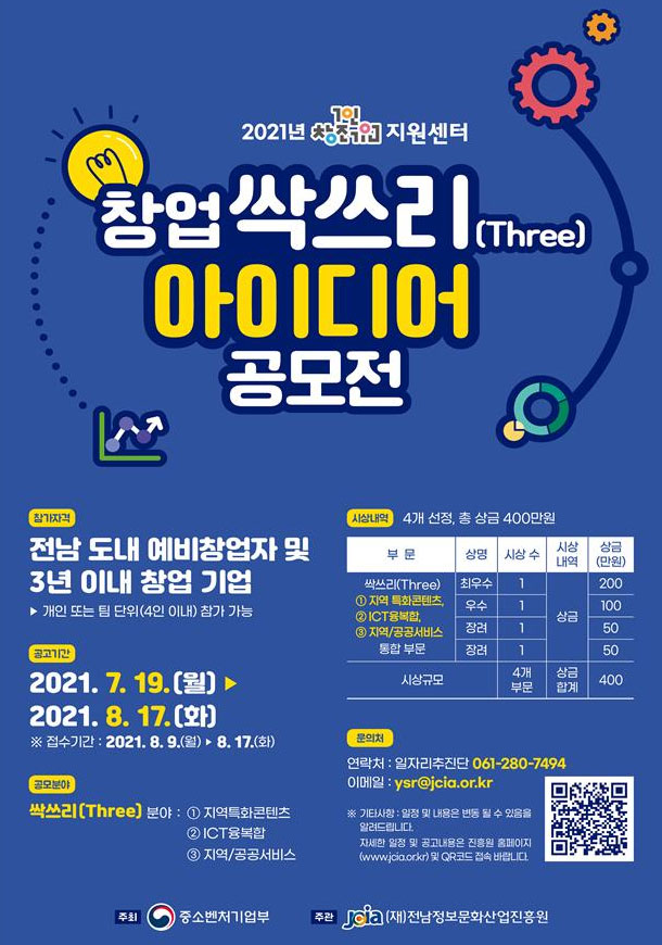 [대외활동 추천]2021년 1인 창조기업 지원센터 창업 싹쓰리(Three) 아이디어 공모전