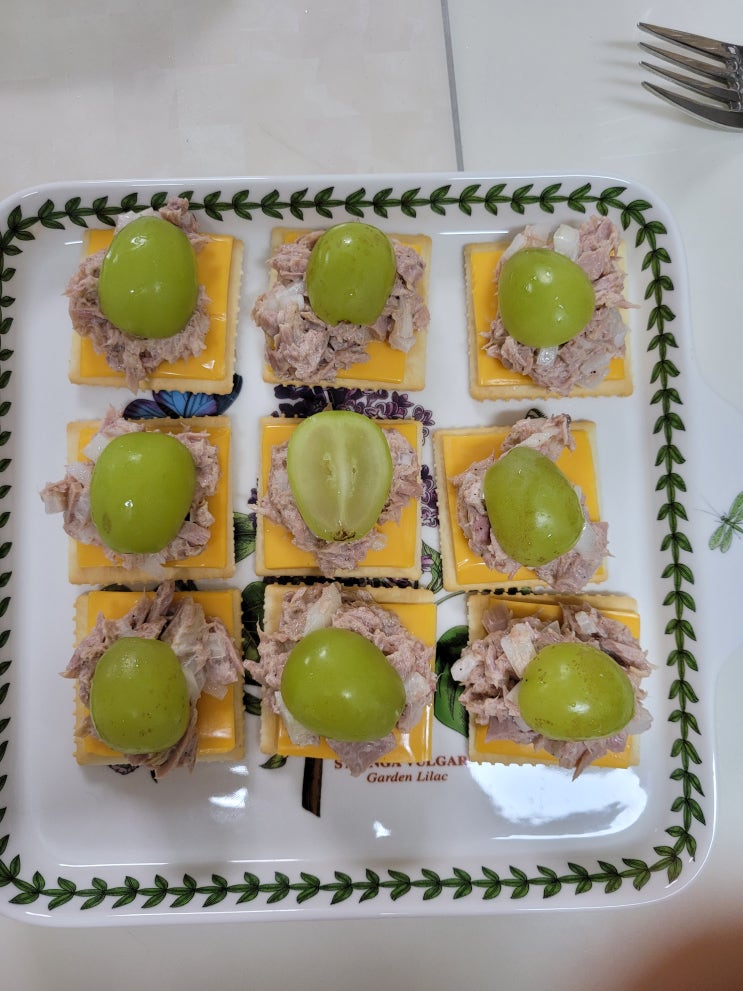  참치 카나페 소세지 힐링타임