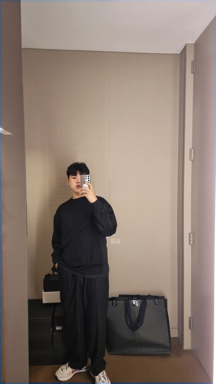  [준지] 준지21FW 블랙 솔리드 스트링 티셔츠(맨투맨)리얼 리뷰+사이즈팁