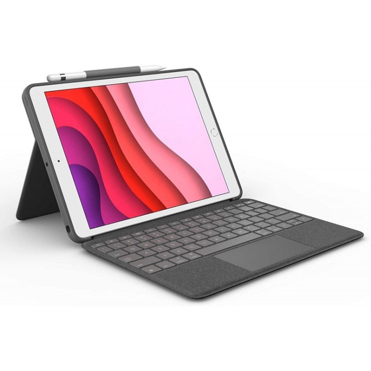 선택고민 해결 Logitech Combo Touch for iPad (7 세대 및 8 세대) 키보드 케이스 (트랙 패드 무선 키보드 및 스마트 ···