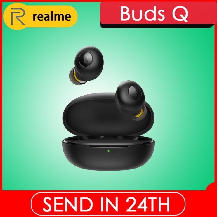 최근 인기있는 새로운 Realme Buds Q 무선 이어폰 Bluetooth TWS 400mA 배터리 충전기 Bluetooth 5.0 Realme X2 Pro X50 Pro 6 6