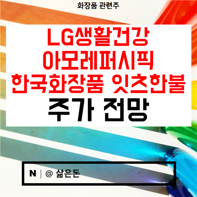  화장품관련주 :: 엘지생활건강 아모레퍼시픽 아모레g 한국화장품 잇츠한불 주가 전망