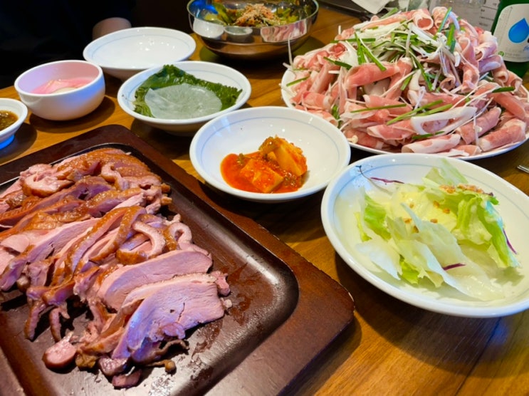  나오리장작구이 사당역5번출구점 ; 사당역맛집, 오리 장작구이에 푸짐한 생 오리 차돌구이