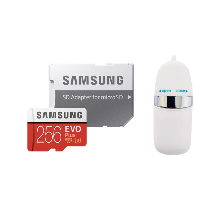 잘팔리는 삼성전자 EVO PLUS 마이크로 SD카드 + OTG USB 리더기 SOTC-01, 256GB ··· 잘팔리는 삼성전자 EVO PLUS 마이크로 SD카드 + OTG USB 리더기 SOTC-01, 256GB ···