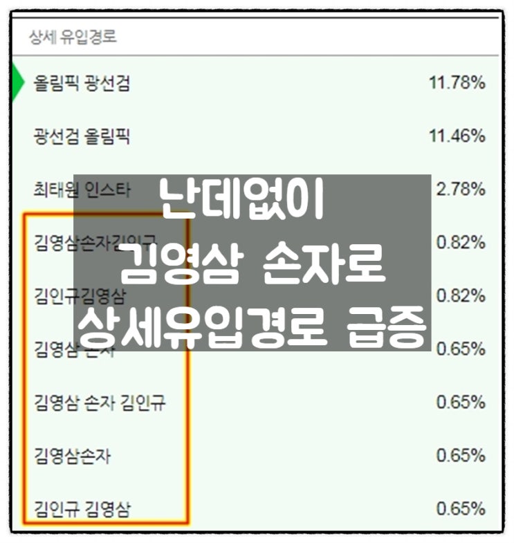 '김영삼손자 김인규' 난데없는 상세유입경로 급증!? '김영삼손자 김인규' 난데없는 상세유입경로 급증!?