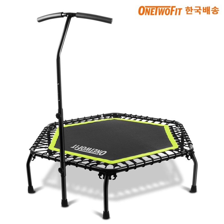 선택고민 해결 OneTwoFit 육각 트램폴린 점핑 다이어트 피트니스 트램펄린 45인치, 블랙&그린 좋아요