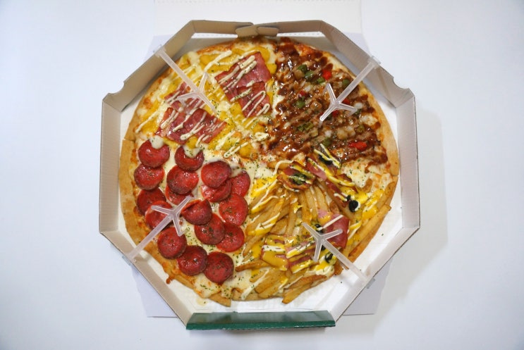 &lt;천호 피자 맛집&gt; 골라 먹는 재미가 있는 네가지 올스타 주문 후기 in 피자탑 강동점