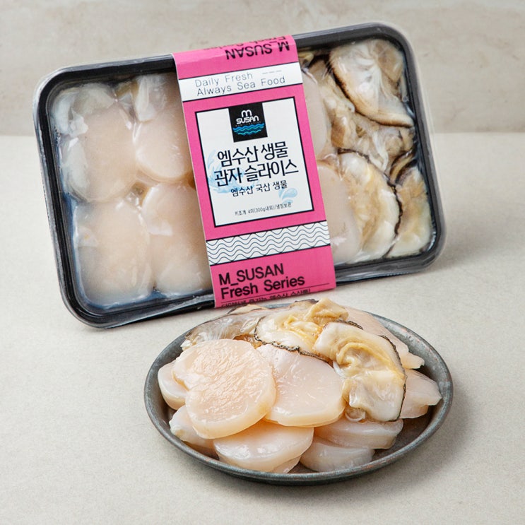 후기가 정말 좋은 엠수산 생물 관자 슬라이스, 300g, 1팩 ··· 후기가 정말 좋은 엠수산 생물 관자 슬라이스, 300g, 1팩 ···