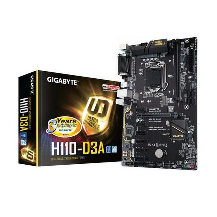 후기가 정말 좋은 기가바이트 6WAY GA-H110-D3A 채굴보드 중고 채굴기 메인보드 이더리움 비트코인, 메인보드6WAY 좋아요