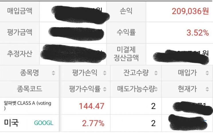  (미결제정산금액..?)명품가방 대신 구글1주