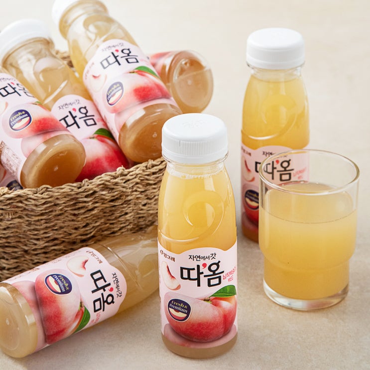 당신만 모르는 따옴 납작 복숭아 앤 백도 주스, 235ml, 20개 ···