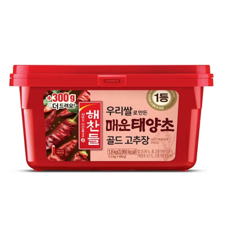 인지도 있는 해찬들 우리쌀로 만든 매운 태양초 골드 고추장, 1.8kg, 1개 추천해요 인지도 있는 해찬들 우리쌀로 만든 매운 태양초 골드 고추장, 1.8kg, 1개 추천해요