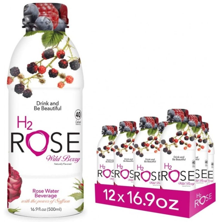 인기 많은 H2Rose - Saffron의 힘을 가진 로즈 워터 음료 – 탄산음료와 스포츠 음료의 건강한 대안 - 모든 천연 글루텐 프리 비 GMO, 1 추천해요