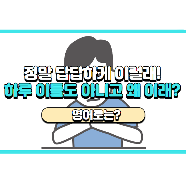  '하루 이틀도 아니고 왜 이래요? 'It's not like we haven't talked before'