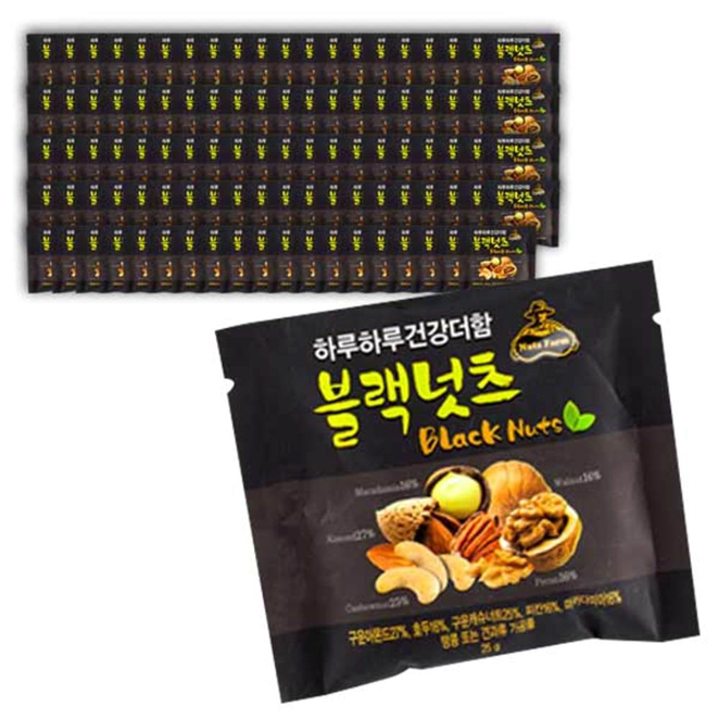 후기가 정말 좋은 넛츠팜 하루하루 건강더함 블랙넛츠, 25g, 100개 좋아요