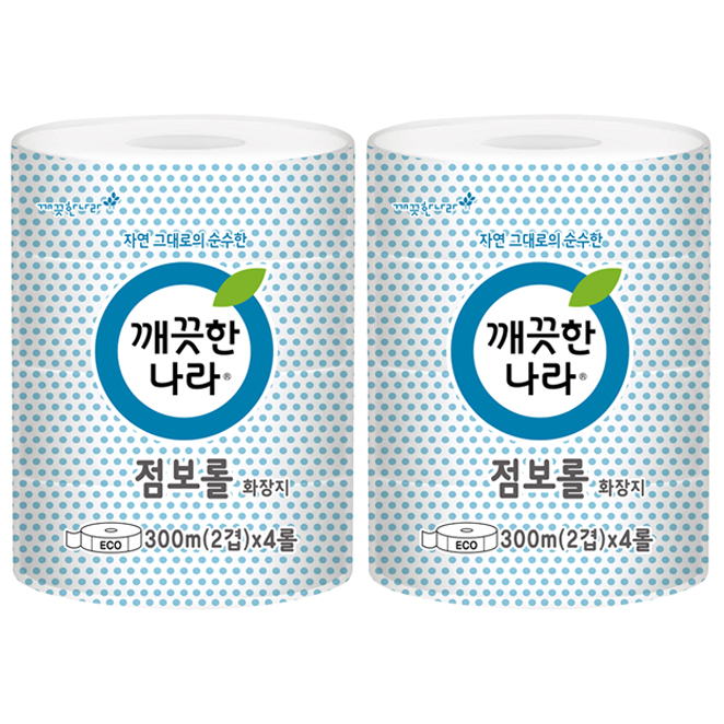 선호도 높은 깨끗한나라 ECO 점보롤 화장지 300m, 4개입, 2개 좋아요 선호도 높은 깨끗한나라 ECO 점보롤 화장지 300m, 4개입, 2개 좋아요