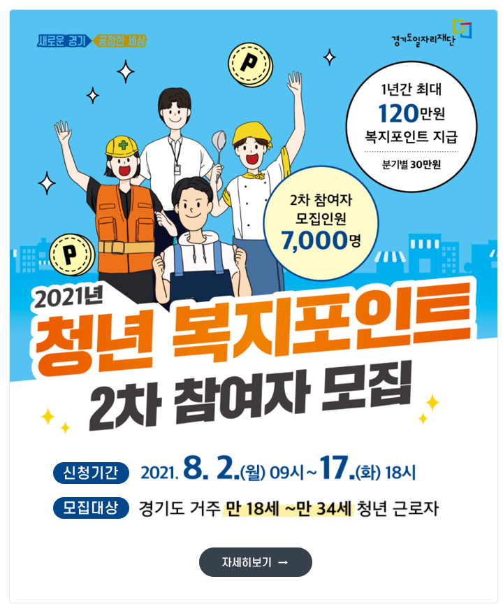  경기도 잡아바 일자리플랫폼 청년복지포인트 신청방법, 청년몰 접속방법