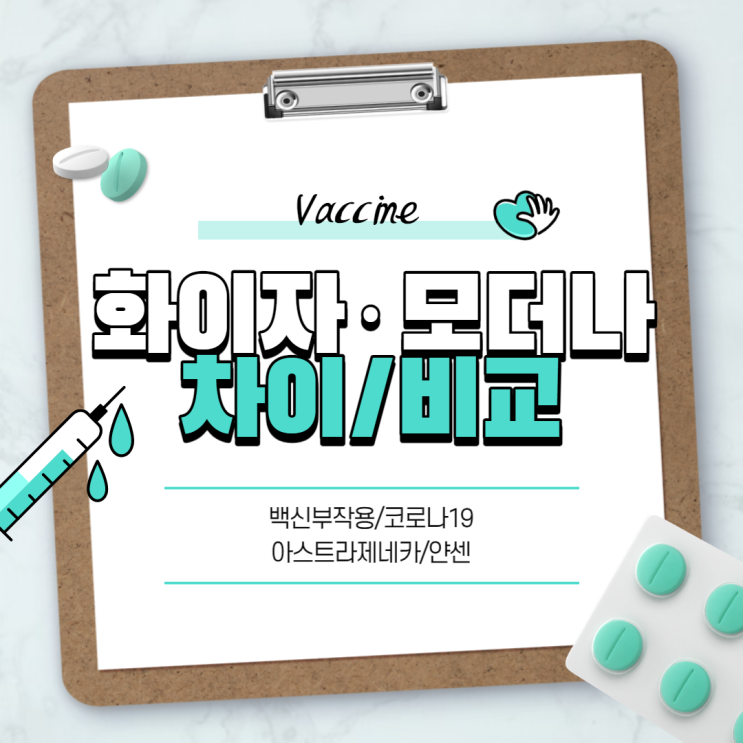  화이자 모더나 차이 비교 및 부작용 【#백신 #코로나19 #아스트라제네카 #얀센】