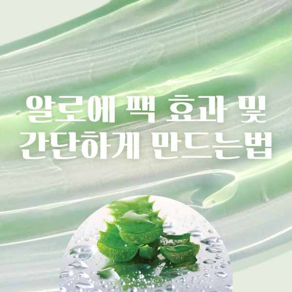 알로에 팩 효과 및 간단하게 만드는 법