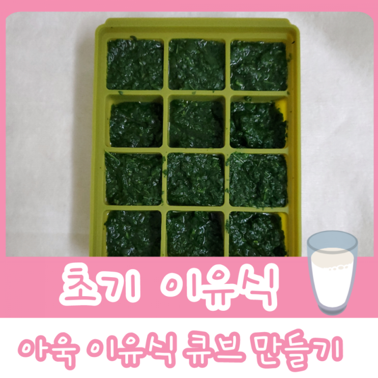  초기 이유식 2단계 -  아욱 이유식 큐브 만들기