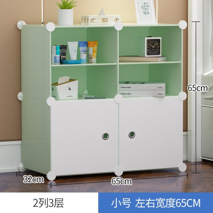 인지도 있는 간이침대 머리장 심플 모던 침실 침대 옆 작은 수납장 다용도 선반Z, 조립 하 다., 2 열, 3 층, 2 문 초록색. ··· 인지도 있는 간이침대 머리장 심플 모던 침실 침대 옆 작은 수납장 다용도 선반Z, 조립 하 다., 2 열, 3 층, 2 문 초록색. ···