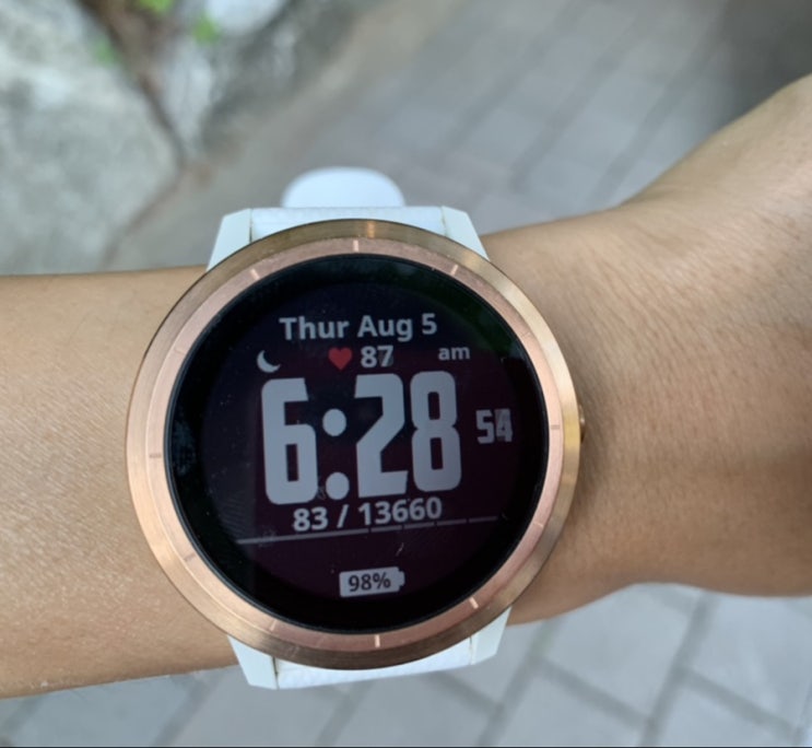 [Garmin] vivoactive와 아침러닝 5일차! 20분 늦게 나왔더니 해는 뜨거웠지만c  5km완주! (QCY-T13 함께 Run Run)