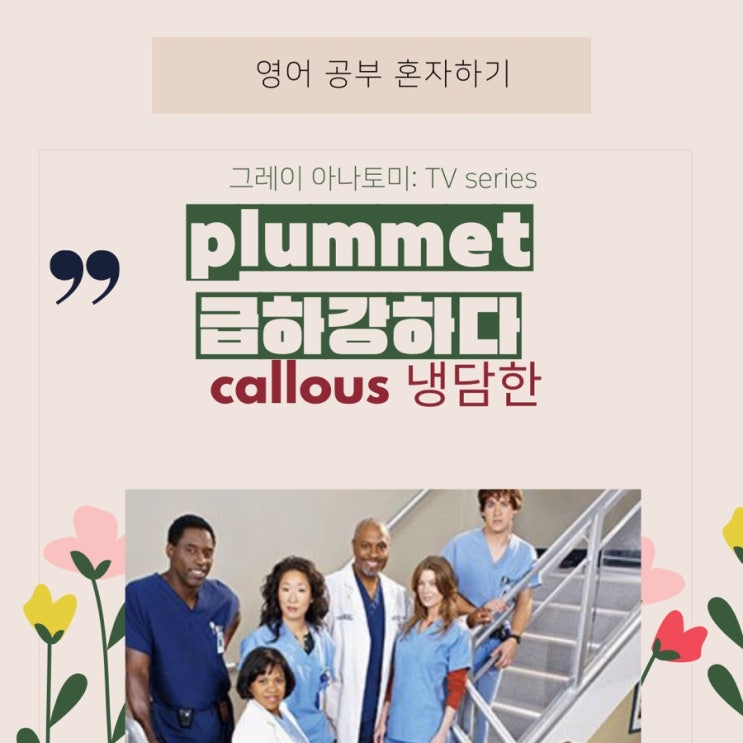  미드 영어 표현/그레이 아나토미 6화(시즌 1) 영어공부하기 좋은 의학 미드 추천