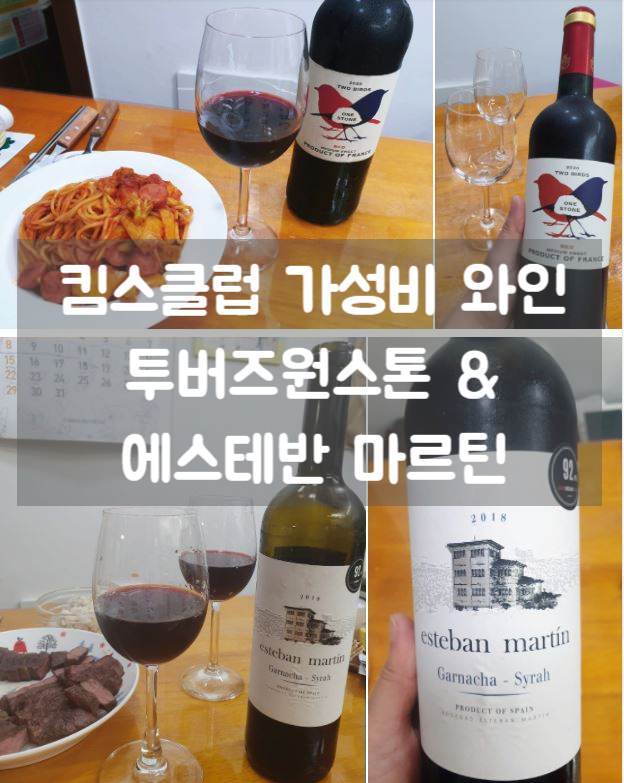  킴스클럽 가성비 와인 투버즈원스톤 미디엄스위트, 에스테반 마르틴 가르나차 시라 강추!