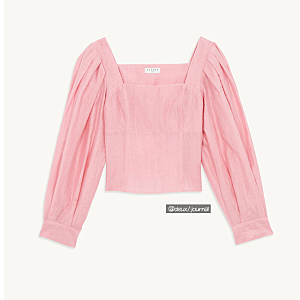 산드로 21SS 스퀘어 넥 블라우스 Sandro cropped linen top 리뷰 (장. 단점)