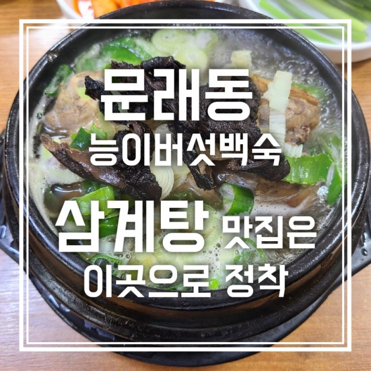 문래동 능이버섯백숙 맛집 삼계탕은 이곳으로 정착