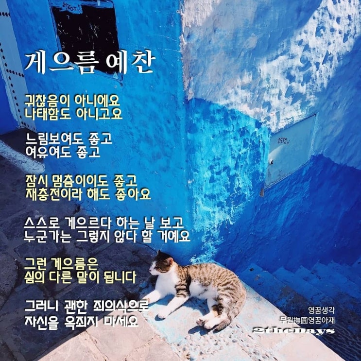  게으름 예찬에 대한 영꿈생각