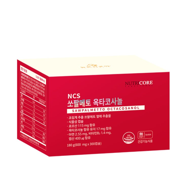 인기 많은 뉴트리코어 NCS 쏘팔메토 옥타코사놀 4+1개입 (10개월분) ··· 인기 많은 뉴트리코어 NCS 쏘팔메토 옥타코사놀 4+1개입 (10개월분) ···