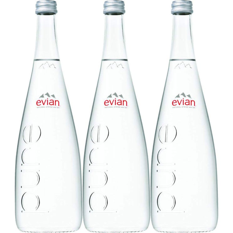 잘팔리는 에비앙 애비앙 네추럴 스프링 워터 비싼 물 생수 유리병 750mL 3개 evian Natural Spring Water, 1개 좋아요