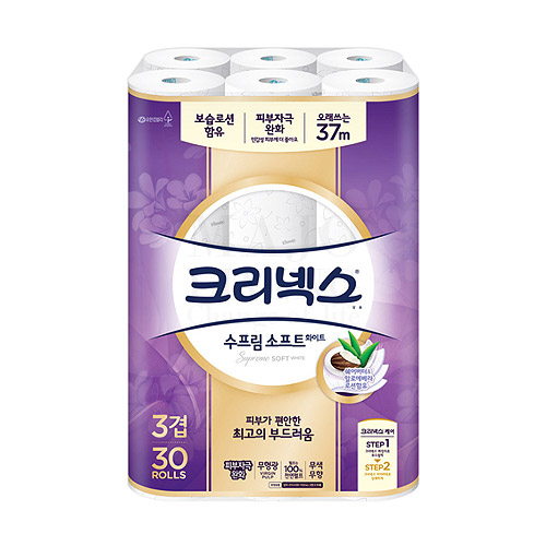 많이 팔린 크리넥스 수프림소프트 3겹 로션 화장지, 1개, 30롤 추천해요 많이 팔린 크리넥스 수프림소프트 3겹 로션 화장지, 1개, 30롤 추천해요