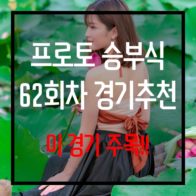  프로토 승부식 62회차 무료 경기 추천 이 경기 주목하세요