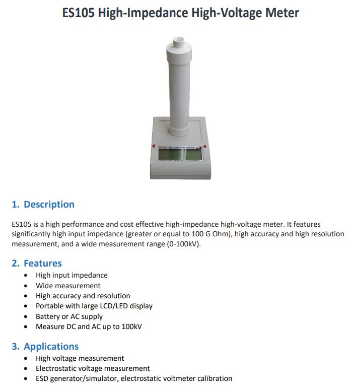  ESDEMC High voltage meter (ES105)