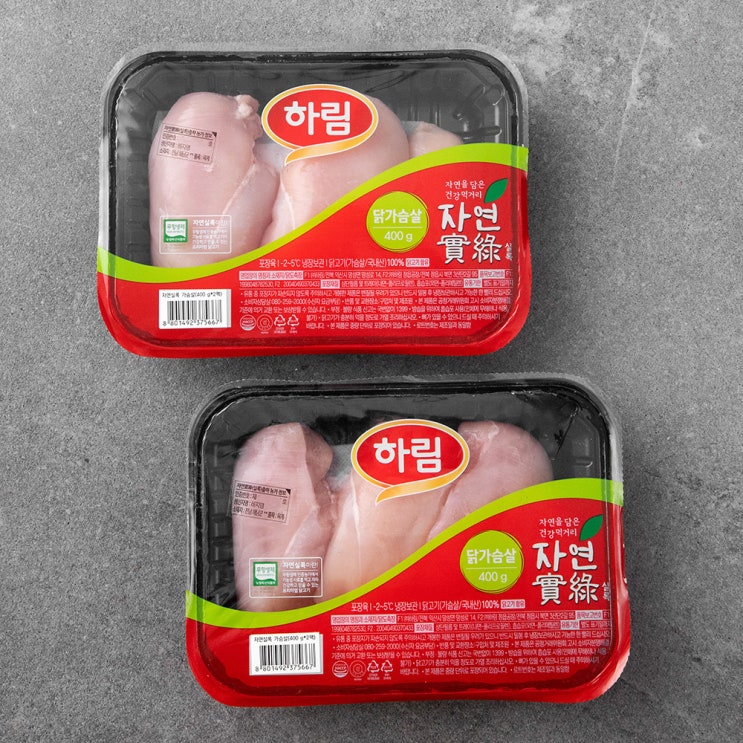 요즘 인기있는 하림 자연실록 무항생제 인증 닭가슴살 (냉장), 400g, 2팩 추천합니다