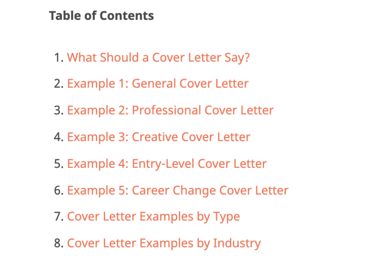  영어 cover letter 추천 사이트