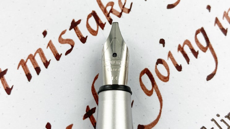 The first mistake in  business (Italic calligraphy,ONLINE newood 1.4mm stub)