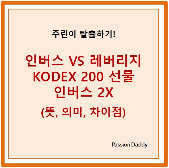 인버스 레버리지 뜻 의미 그리고 KODEX 200 선물 인버스 X2