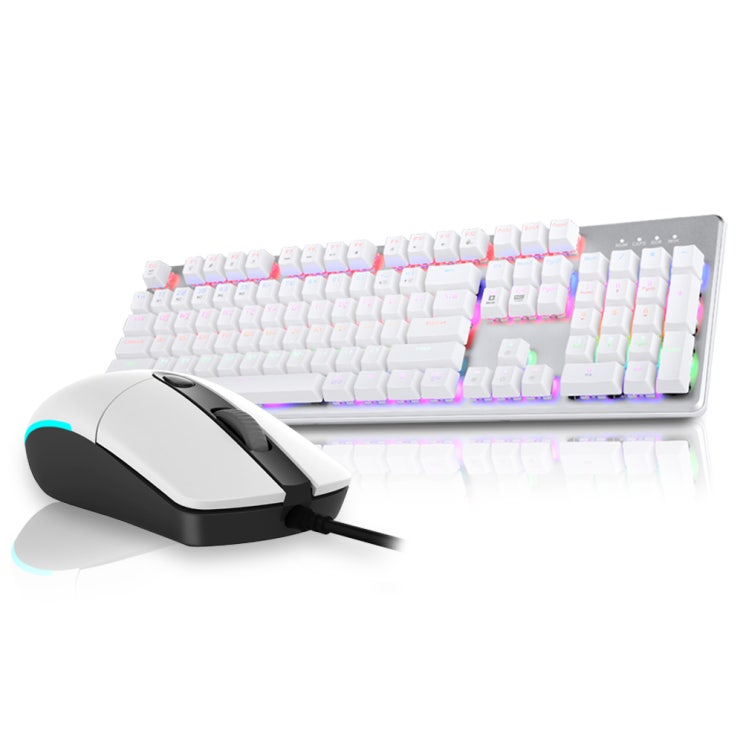  많이 팔린 앱코 LED 기계식 게이밍 콤보 키보드 마우스 세트, GKM570, 화이트 추천합니다