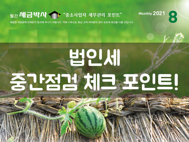  법인세 중간점검 체크 포인트!