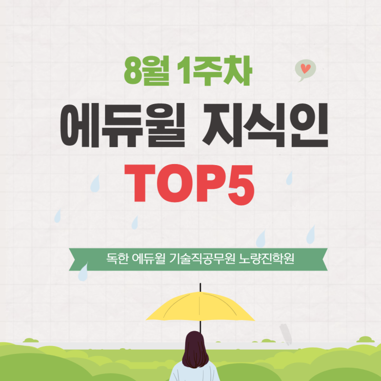 [노량진공무원학원] 8월 1주차 에듀윌 지식인 Q&A TOP 5