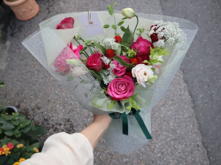 [수지꽃집, 풍덕천동꽃집]핑크톤 꽃다발, 장미 꽃다발, 화려한 기념일 꽃다발