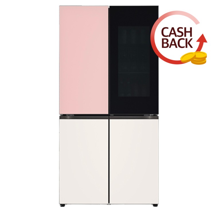 인지도 있는 LG전자 LG오브제컬렉션 노크온 양문형 냉장고 핑크 베이지 M870GPB451 870L 방문설치 좋아요