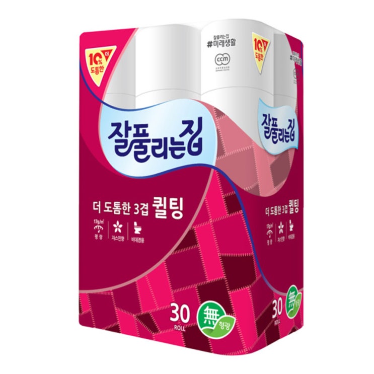 당신만 모르는 잘풀리는집 더 도톰한 3겹 퀼팅 롤화장지 30m, 1팩, 30롤 좋아요 당신만 모르는 잘풀리는집 더 도톰한 3겹 퀼팅 롤화장지 30m, 1팩, 30롤 좋아요