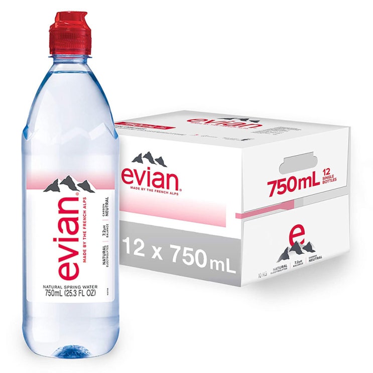 후기가 정말 좋은 에비앙 애비앙 네추럴 스프링 워터 비싼 물 생수 750mL 12개 evian Natural Spring Water, 1개 추천합니다