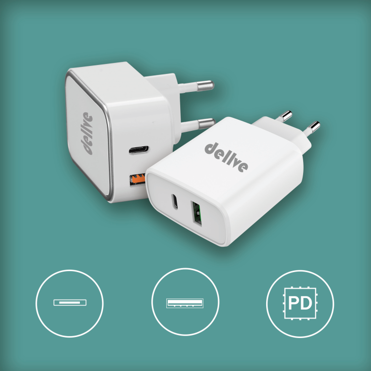  잘팔리는 델브 USB-C PD 충전 퀵차지 3.0 듀얼 초고속 충전기 2포트 18W 36W, 999개 ···